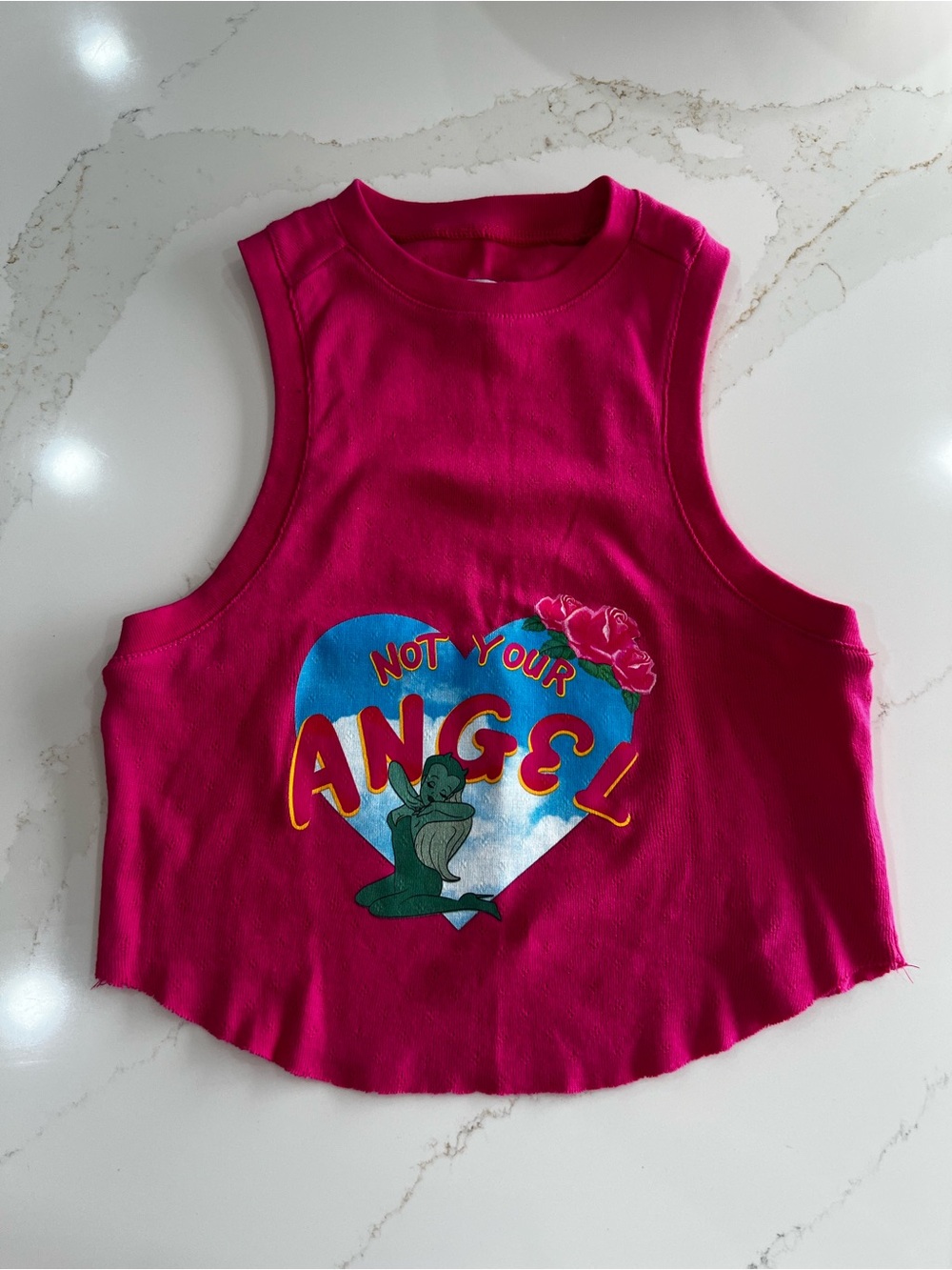 Boys Lie Bright Pink 'Not Your Angel' Graphic Tank Top